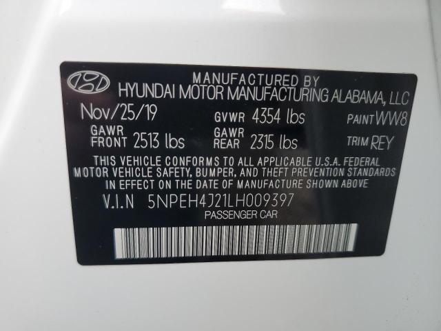 5NPEH4J21LH009397 - 2020 HYUNDAI SONATA LIMITED WHITE photo 12