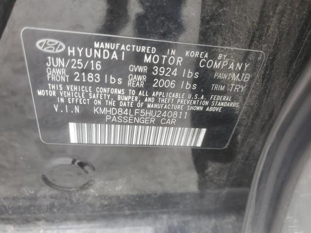 KMHD84LF5HU240811 - 2017 HYUNDAI ELANTRA SE BLACK photo 12