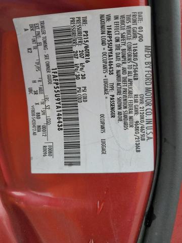 1FAFP55U9YA146438 - 2000 FORD TAURUS SES RED photo 12