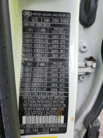 SALVP2RX1JH322493 - 2018 LAND ROVER RANGE ROVE SE WHITE photo 13