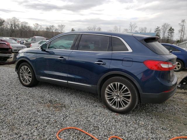 2LMPJ6LR2HBL16356 - 2017 LINCOLN MKX RESERVE BLUE photo 2