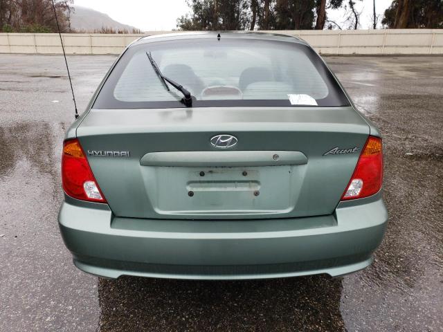 KMHCG35C04U302959 - 2004 HYUNDAI ACCENT GL TEAL photo 6