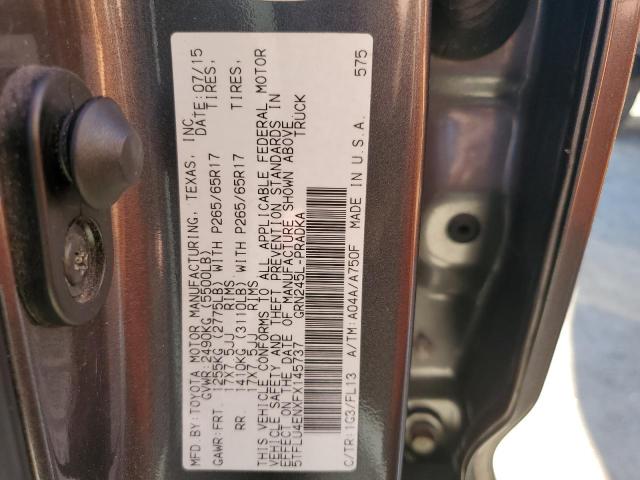 5TFLU4ENXFX145737 - 2015 TOYOTA TACOMA DOUBLE CAB 灰色 照片 12