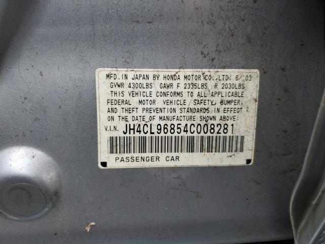 JH4CL96854C008281 - 2004 ACURA TSX SILVER photo 13