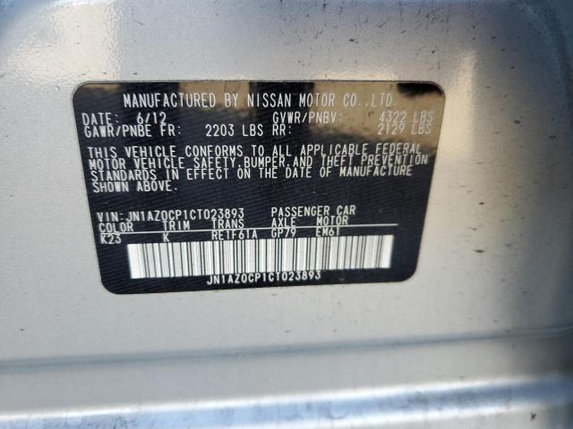 JN1AZ0CP1CT023893 - 2012 NISSAN LEAF SV SILVER photo 12