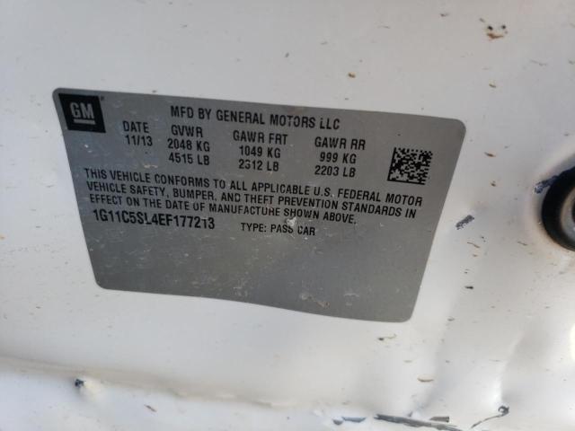 1G11C5SL4EF177213 - 2014 CHEVROLET MALIBU 1LT 白色 照片 13