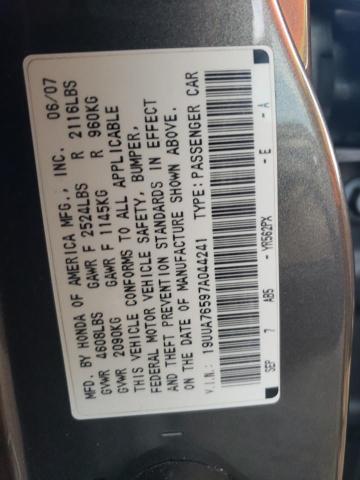 19UUA76597A044241 - 2007 ACURA TL TYPE S GRAY photo 12