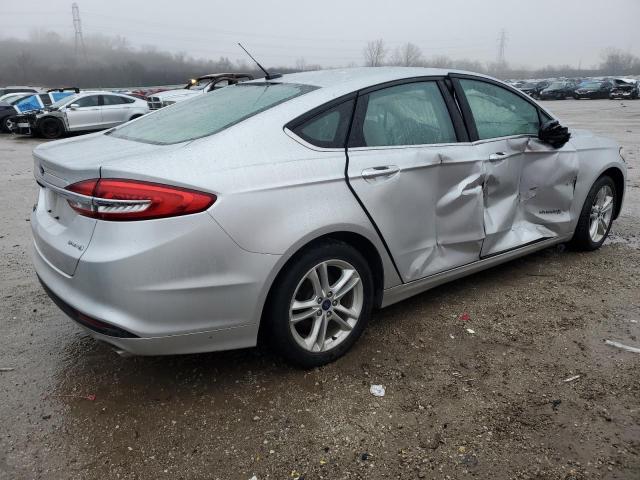 3FA6P0LU2JR137596 - 2018 FORD FUSION SE HYBRID SILVER photo 3