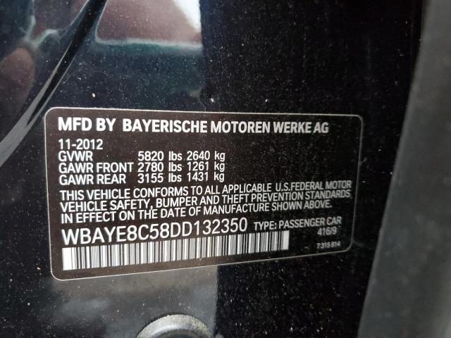 WBAYE8C58DD132350 - 2013 BMW 750 LI BLACK photo 13