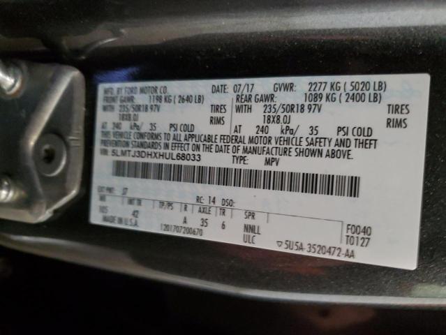 5LMTJ3DHXHUL68033 - 2017 LINCOLN MKC RESERVE 石墨色 照片 12