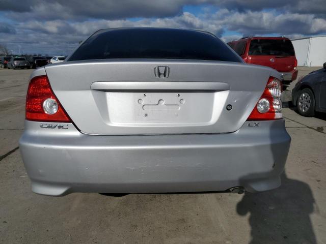 1HGEM22544L044393 - 2004 HONDA CIVIC LX SILVER photo 6