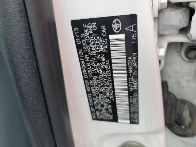 JTDKDTB31D1033594 - 2013 TOYOTA PRIUS C WHITE photo 12