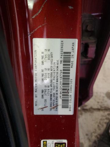 JM1BK32F291187769 - 2009 MAZDA 3 I RED photo 12