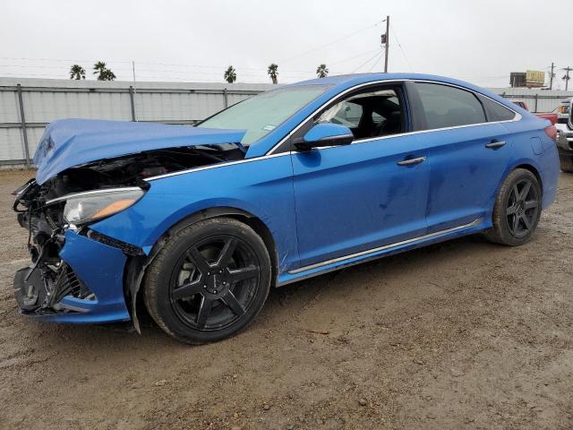 5NPE34AB3JH665578 - 2018 HYUNDAI SONATA SPORT BLUE photo 1