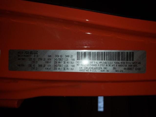 1C4HJXDN8JW201674 - 2018 JEEP WRANGLER U SPORT Помаранчевий фото 13