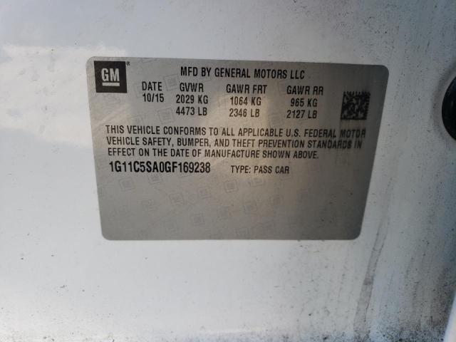 1G11C5SA0GF169238 - 2016 CHEVROLET MALIBU LIM LT 白色 照片 12