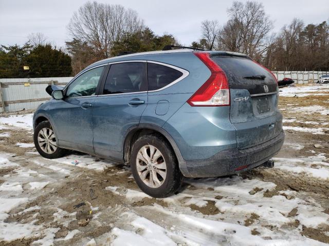 2HKRM4H71EH696141 - 2014 HONDA CR-V EXL TEAL photo 2