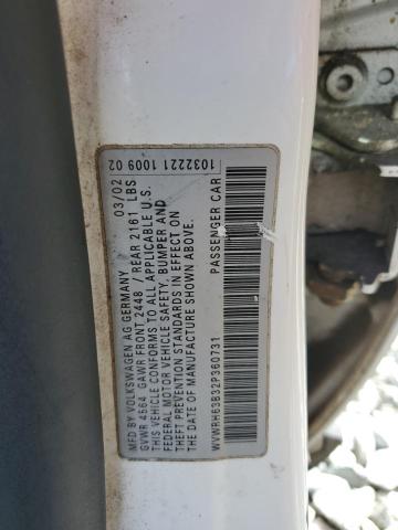 WVWRH63B32P360731 - 2002 VOLKSWAGEN PASSAT GLX Ağ foto 12