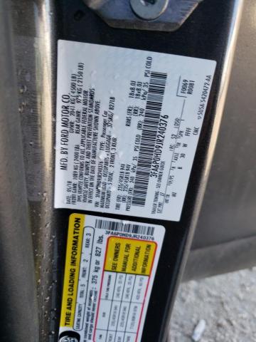 3FA6P0HD9JR240376 - 2018 FORD FUSION SE GRAY photo 12