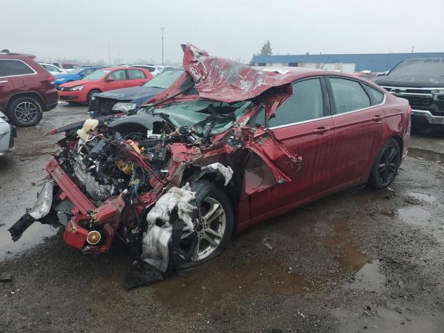 3FA6P0HD5JR259944 - 2018 FORD FUSION SE RED photo 1