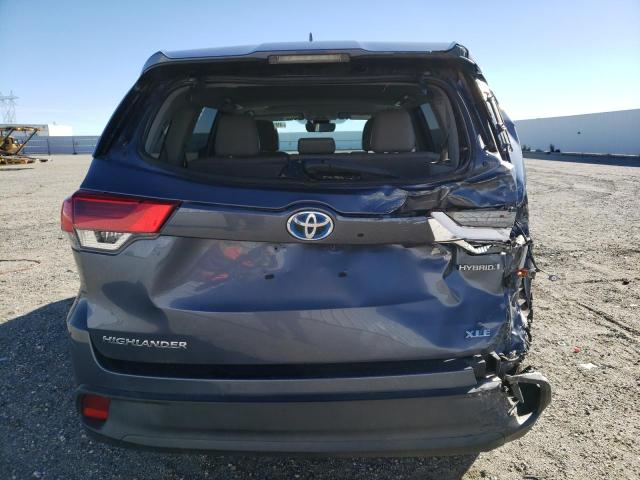 5TDJGRFH9KS056536 - 2019 TOYOTA HIGHLANDER HYBRID BLUE photo 6