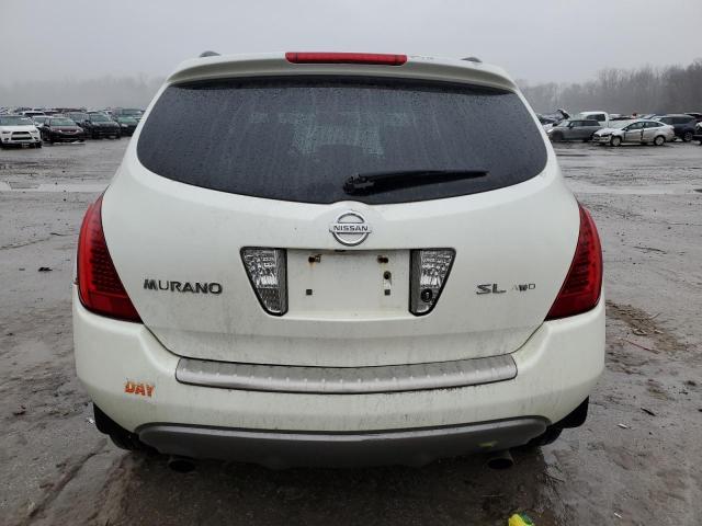 JN8AZ08W86W518113 - 2006 NISSAN MURANO SL WHITE photo 6