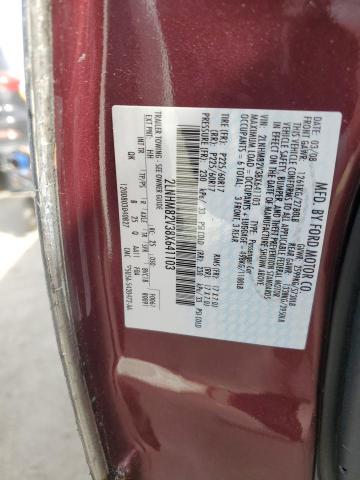 2LNHM82V38X641103 - 2008 LINCOLN TOWN CAR SIGNATURE LIMITED MAROON photo 12