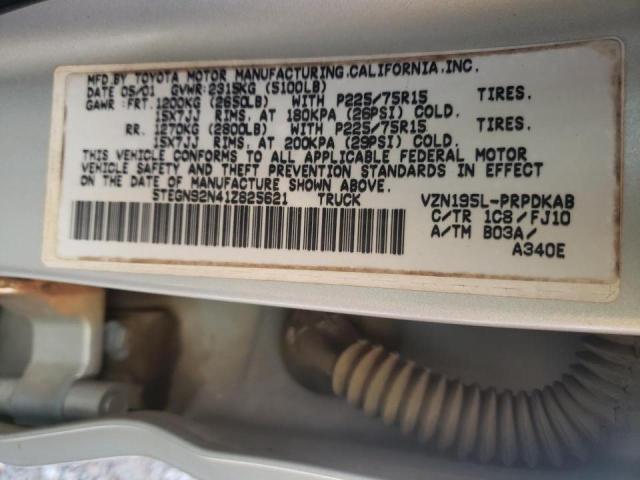 5TEGN92N41Z825621 - 2001 TOYOTA TACOMA DOUBLE CAB PRERUNNER SILVER photo 12