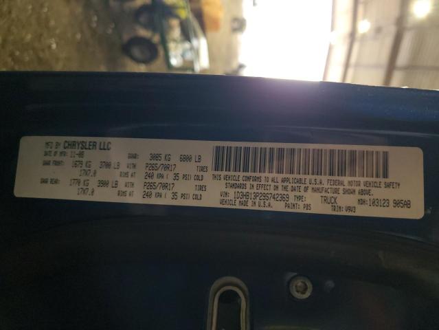 1D3HB13P29S742369 - 2009 DODGE RAM 1500 BLUE photo 13