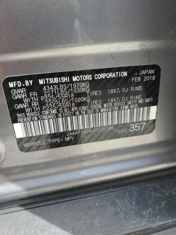 JA4AP3AU4JU005788 - 2018 MITSUBISHI OUTLANDER ES Boz foto 14