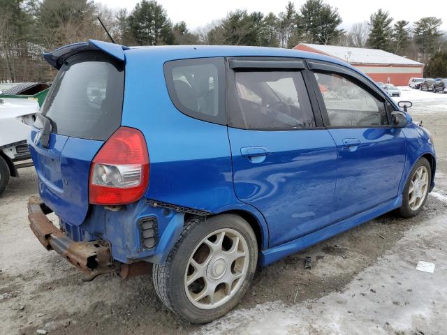 JHMGD38477S027639 - 2007 HONDA FIT BLUE photo 3