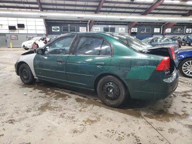 1HGES15562L070292 - 2002 HONDA CIVIC LX GREEN photo 2