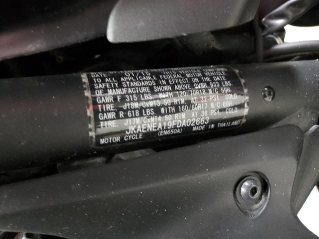 JKAENEA19FDA02663 - 2015 KAWASAKI EN650 A 黑色 照片 13