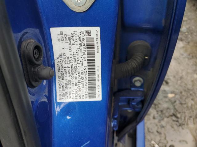 2HGFC2F83KH592746 - 2019 HONDA CIVIC SPORT 蓝色 照片 12