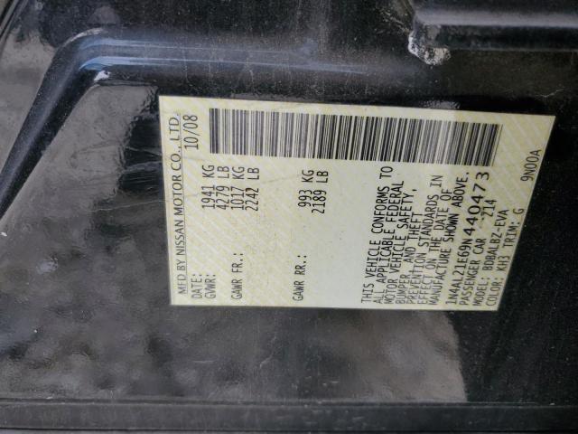 1N4AL21E69N440473 - 2009 NISSAN ALTIMA 2.5 BLACK photo 12