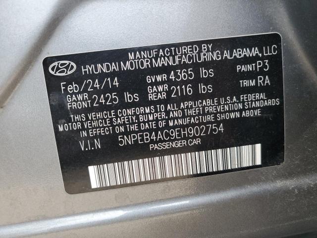 5NPEB4AC9EH902754 - 2014 HYUNDAI SONATA GLS GRAY photo 12