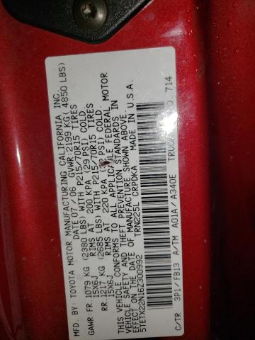 5TETX22N16Z300992 - 2006 TOYOTA TACOMA ACCESS CAB ბურგუნდია ფოტო 12