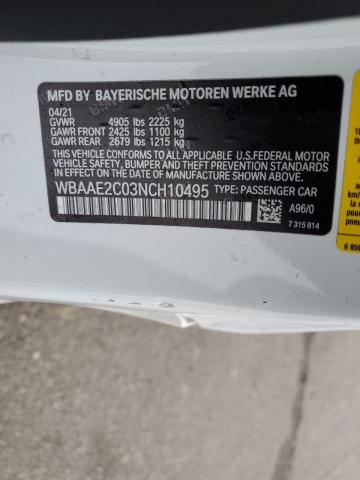 WBAAE2C03NCH10495 - 2022 BMW 840I WHITE photo 12