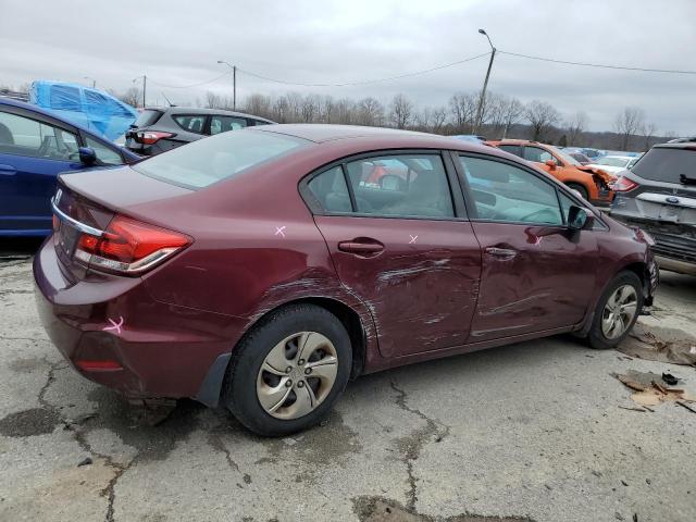 19XFB2F51FE200033 - 2015 HONDA CIVIC LX BURGUNDY photo 3