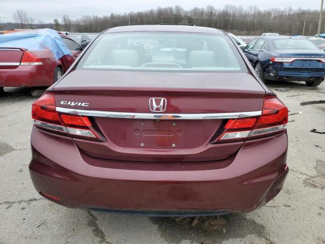 19XFB2F51FE200033 - 2015 HONDA CIVIC LX BURGUNDY photo 6