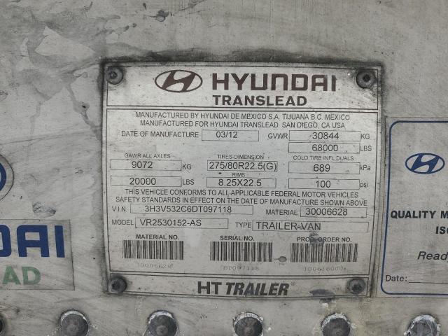 3H3V532C6DT097118 - 2013 HYUNDAI REEFER WHITE photo 10