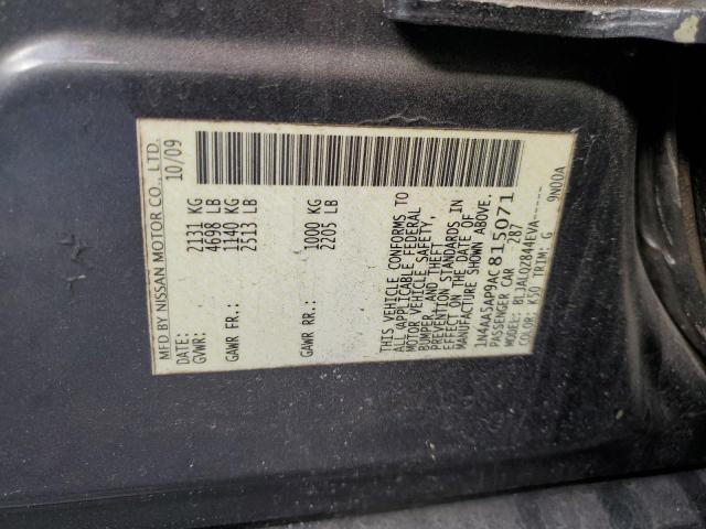 1N4AA5AP9AC815071 - 2010 NISSAN MAXIMA S GRAY photo 12