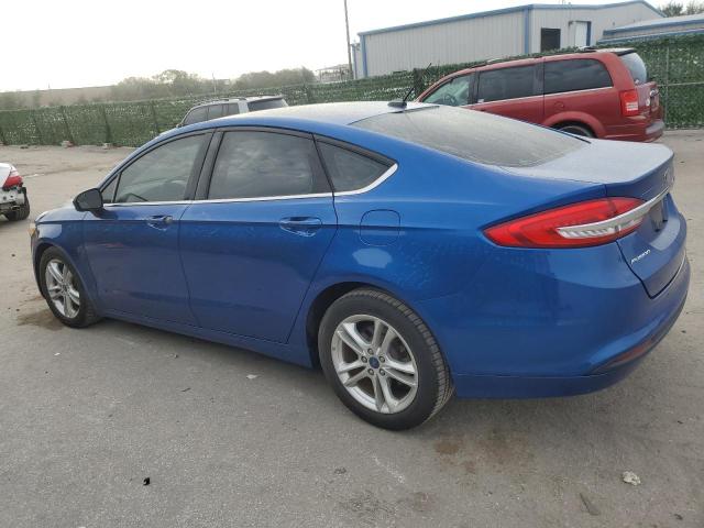 3FA6P0HD3JR149765 - 2018 FORD FUSION SE BLUE photo 2