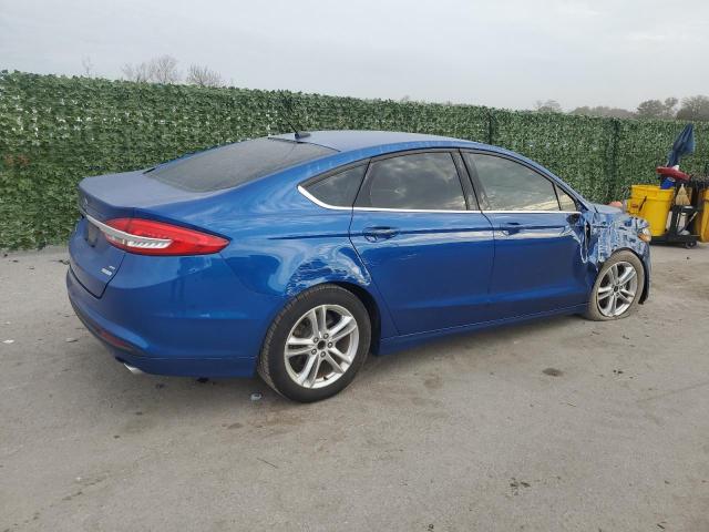 3FA6P0HD3JR149765 - 2018 FORD FUSION SE BLUE photo 3