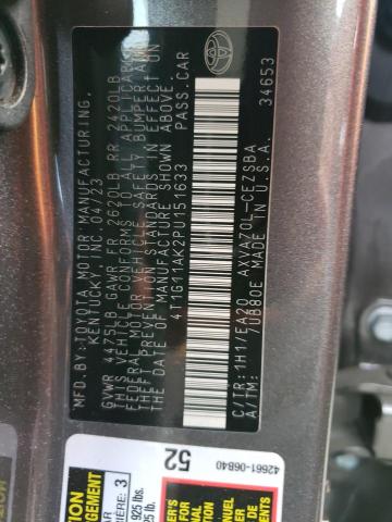 4T1G11AK2PU151633 - 2023 TOYOTA CAMRY SE NIGHT SHADE GRAY photo 12