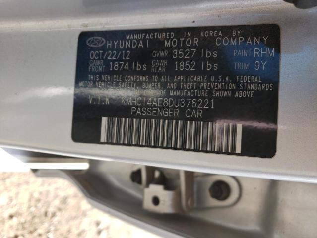 KMHCT4AE8DU376221 - 2013 HYUNDAI ACCENT GLS SILVER photo 13