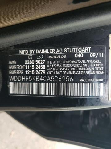 WDDHF5KB4CA526956 - 2012 MERCEDES-BENZ E 350 BLACK photo 12