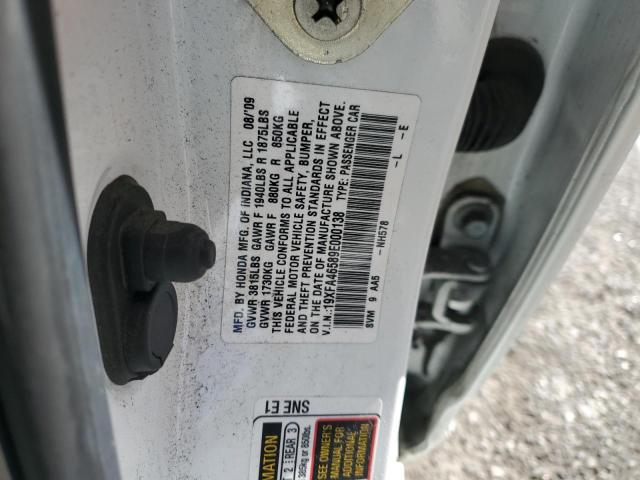 19XFA46589E000138 - 2009 HONDA CIVIC GX WHITE photo 12