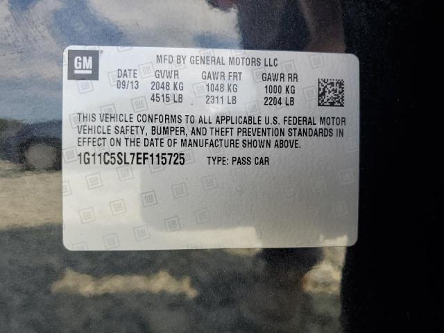 1G11C5SL7EF115725 - 2014 CHEVROLET MALIBU 1LT 黑色 照片 12