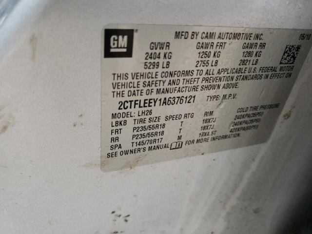 2CTFLEEY1A6376121 - 2010 GMC TERRAIN SLE SILVER photo 13